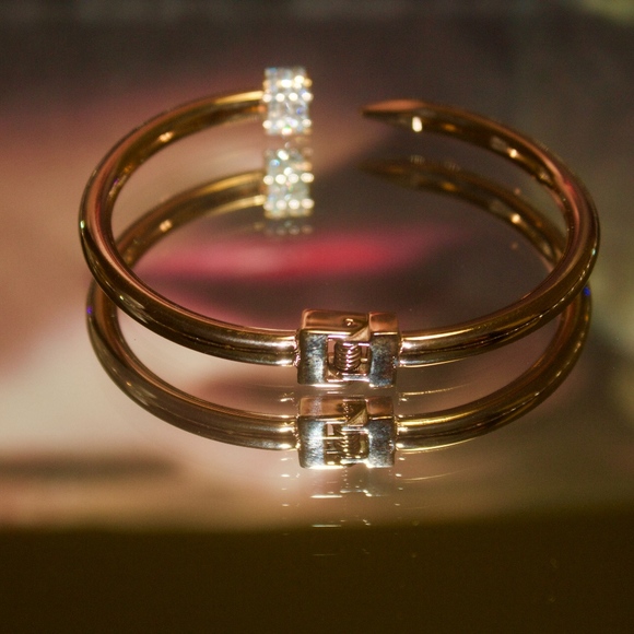 14kt Dipped Rose Gold Pave Bracelet. - Picture 5 of 7